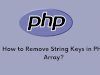 How to Remove String Keys in PHP Array?