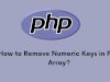 How to Remove Numeric Keys in PHP Array?