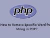 How to Remove Specific Word from String in PHP?