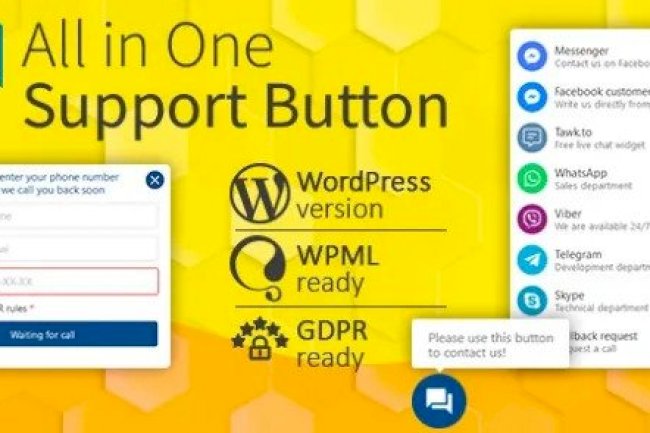 All in One Support Button v2.2.7 – Callback Request. WhatsApp, Messenger, Telegram, LiveChat