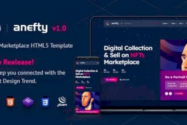 Anefty v1.0 – NFT Marketplace HTML5 Template Free