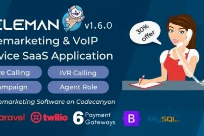 Teleman v2.0.0 – Telemarketing & VoIP Service SaaS Application PHP Script