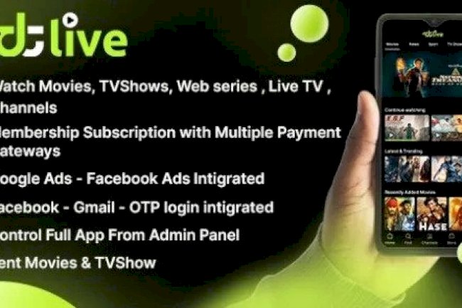 DTLive v1.0 – Movies – TV Series – Live TV – Channels – OTT – Android App | Laravel Admin Panel Source