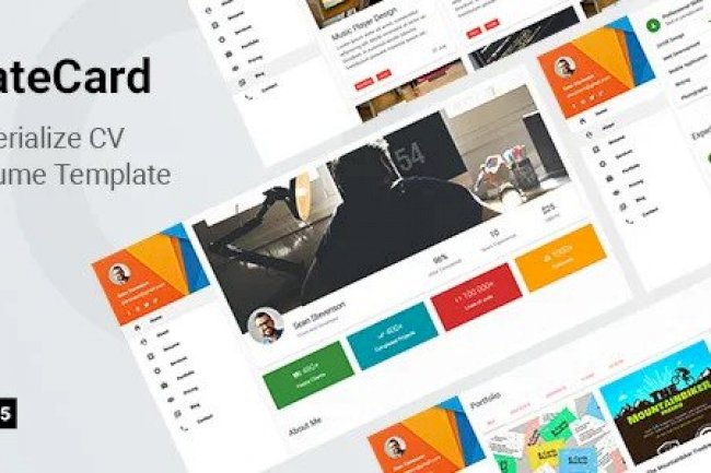mateCard v1.0 – Materialize CV/Resume HTML Template Free