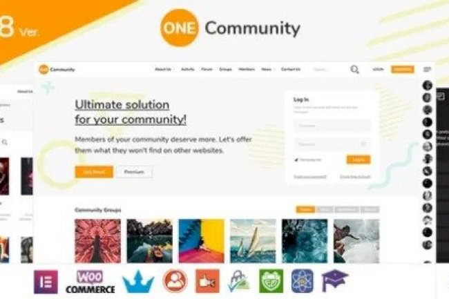 OneCommunity v3.7.8 – BuddyPress Membership Theme Free