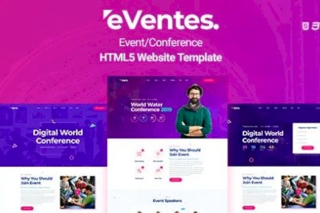 Eventes v1.0 – Conference and Event HTML Template Free