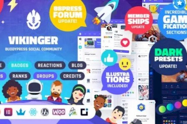 Vikinger v1.9.9.4 – BuddyPress and GamiPress Social Community WordPress Theme