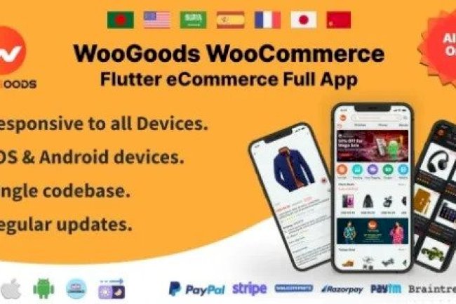 Woogoods WooCommerce (8 Sep 2022) – Flutter E-commerce Full App Source Code