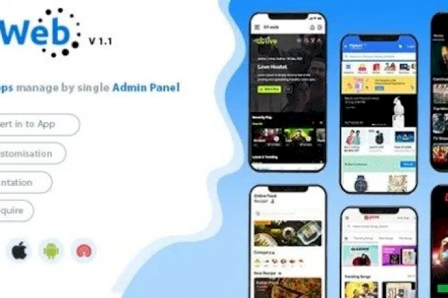 DTWeb v1.2 – Convert Website to a Flutter App | Multiple Webapp Support | Laravel Admin Panel Source Code