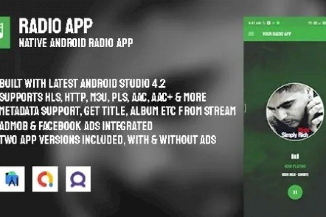 Radio App v3.0 – Native Android Radio App with AdMob & Facebook Ads Source Code