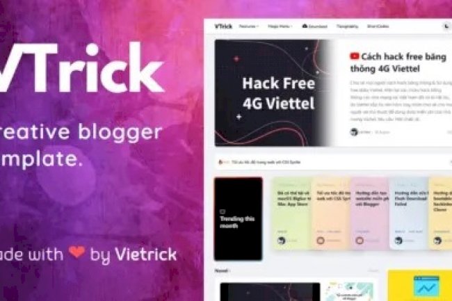 VTrick v1.9.1 – Creative Blogger Template Free