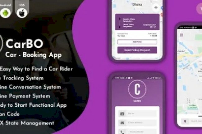 CarBo v1.0 – Online Car Booking Flutter App UI Kit Template