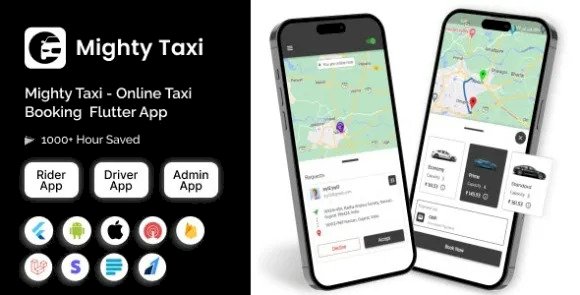MightyTaxi v2.0 – Flutter Online Taxi Booking Full Solution | User App | Admin Laravel Panel | Driver App Source Code