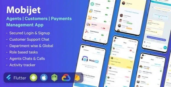 Mobijet v1.0.4 – Agents, Customers & Payments Management App | Android & iOS Flutter App Source Code