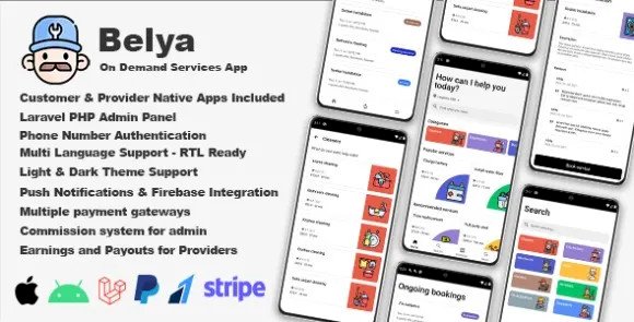 Belya v3.0 – On Demand Service App | Customer & Provider Apps with Admin Panel Source Code